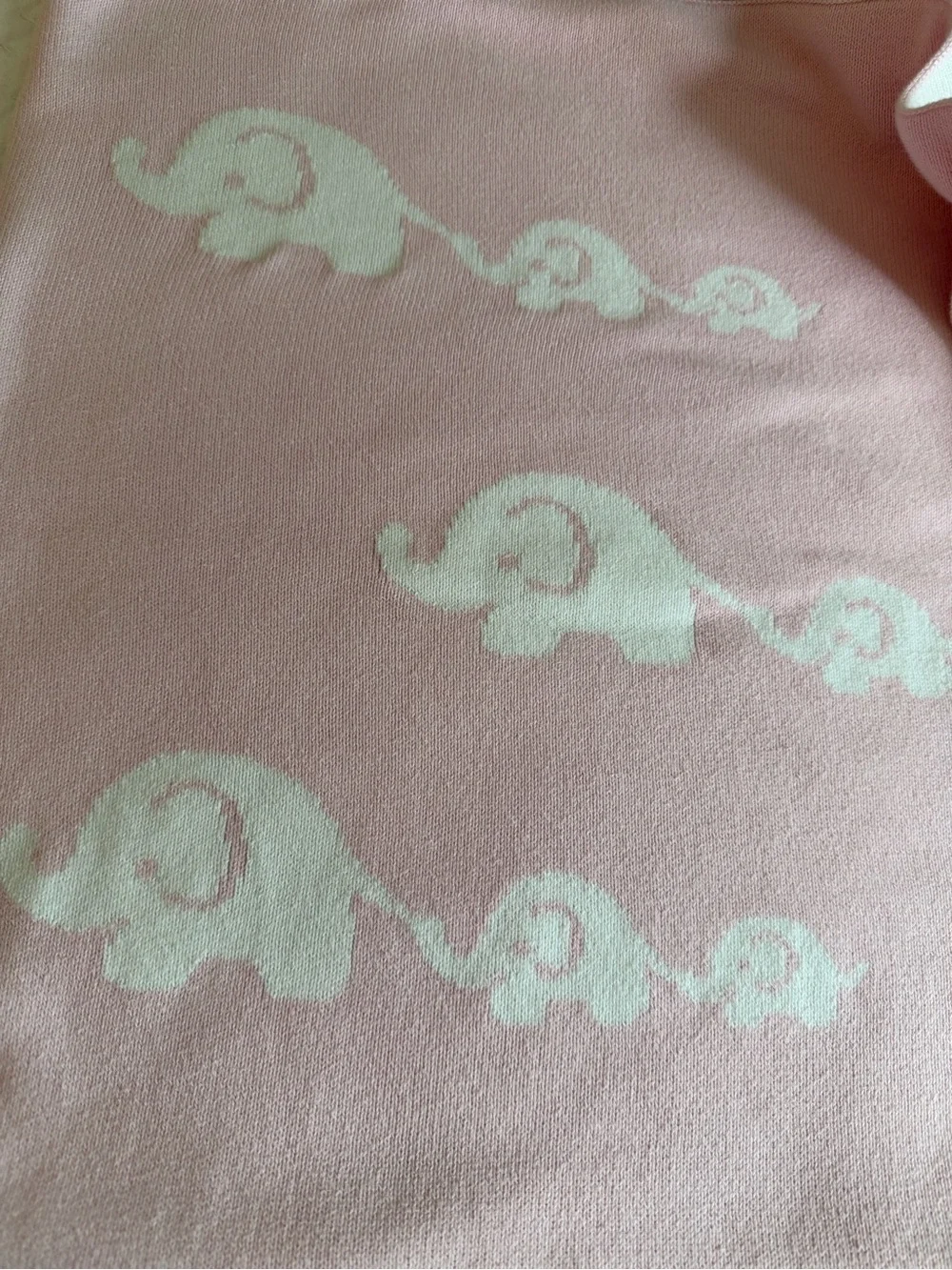 Kissy Kissy, Pink Elephant Knit Novelty,Baby Stroller Blanket